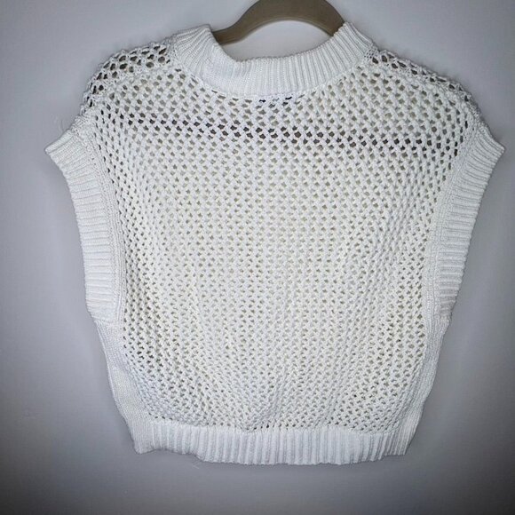 Madewell Womens Open-Stitch Cotton Sweater Tee XS Ivory NO982 NWT - Picture 5 of 7